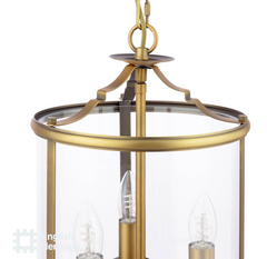 Marble Hill 3 Light Lantern Aged Brass and Glass