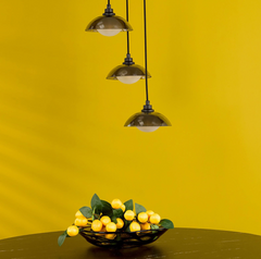 Kadience 3 Light Cluster Pendant Satin Black and Smoked Glass