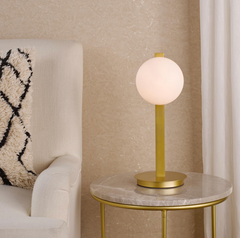 Tauri Table Lamp Matt Gold and Opal Glass