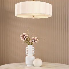 Noura 3 Light Pendant Ivory and Antique Bronze