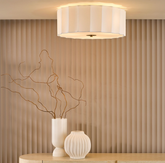 Noura 3 Light Flush Ivory and White