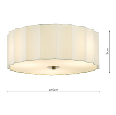 Noura 3 Light Flush Ivory and White