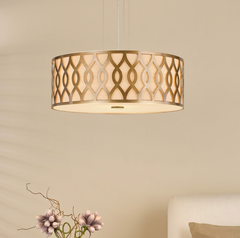 Locryn 4 Light Pendant Brushed Bronze and Taupe