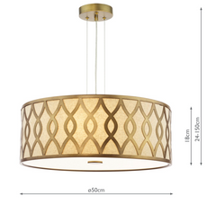 Locryn 4 Light Pendant Brushed Bronze and Taupe