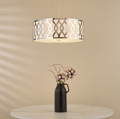 Locryn 4 Light Pendant Polished Chrome and Ivory