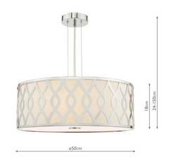 Locryn 4 Light Pendant Polished Chrome and Ivory