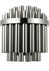 Imani 2 Light Wall Light Polished Chrome and Smoked Ribbed Glass