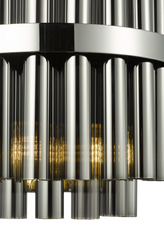 Imani 2 Light Wall Light Polished Chrome and Smoked Ribbed Glass