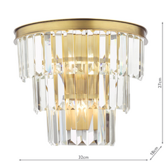 Rhapsody 3 Light Wall Light Crystal and Bronze