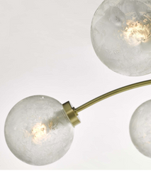 Avari 6 Light Semi-Flush Satin Brass and Frosted Glass