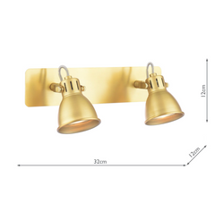 Idaho 2 Light Wall Spotlight Natural Brass