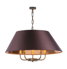 Gothenburg 5 Light Shadelier Antique Brass With Bespoke Shade