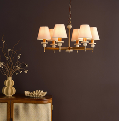 Colenza 6 Light Pendant Antique Bronze and Travertine Fitting Only