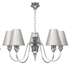 David Hunt Lighting Doreen 5 Light Chandelier Pewter Bespoke Shades