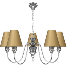 David Hunt Lighting Doreen 5 Light Chandelier Pewter Bespoke Shades