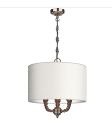 David Hunt Lighting Valerio 3 Light Pendant Complete with Silk Shade