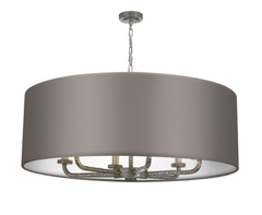 David Hunt Lighting Sloane 6LT Drum Shade Pewter Pendant SLO8699