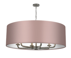 David Hunt Lighting Sloane 6LT Drum Shade Pewter Pendant SLO8699