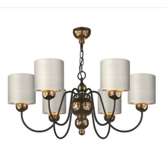 David Hunt Lighting Garbo 6 Light Pendant Bronze Bespoke Shades