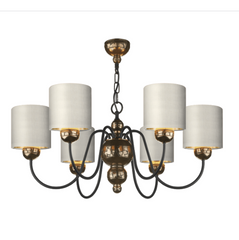 David Hunt Lighting Garbo 6 Light Pendant Bronze Bespoke Shades