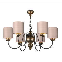 David Hunt Lighting Garbo 6 Light Pendant Bronze Bespoke Shades