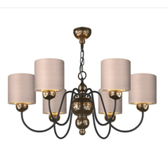 David Hunt Lighting Garbo 6 Light Pendant Bronze Bespoke Shades