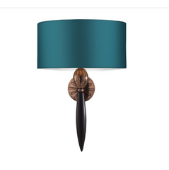 David Hunt Lighting Contour Wall Light Black Bronze With Silk Shade CON0799