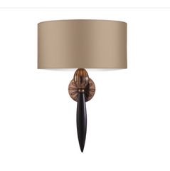 David Hunt Lighting Contour Wall Light Black Bronze With Silk Shade CON0799
