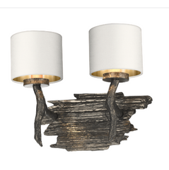 David Hunt Lighting Joshua Double Wall Light JOS0999 with Shade