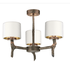 David Hunt Lighting Joshua Ceiling 3 Light JOS0399 with Shade