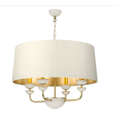 David Hunt Lighting Lunar 4 light Chandelier Drum shade LUN0494