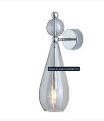Ebb & Flow Smykke Wall Lamp, Silver Finish Various Colours