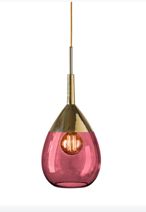 Lute XL Glass Pendant Light Gold Various Colours Ebb and Flow