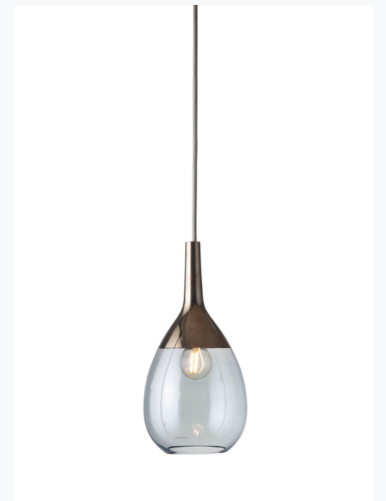 Lute Small Glass Pendant Light Silver Various Colours Ebb and Flow
