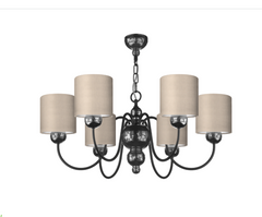David Hunt Lighting Garbo 6 Light Pendant Pewter Bespoke