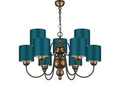 David Hunt Lighting Garbo 9 Light Bronze Bespoke Shades
