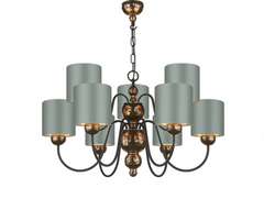 David Hunt Lighting Garbo 9 Light Bronze Bespoke Shades