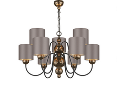 David Hunt Lighting Garbo 9 Light Bronze Bespoke Shades