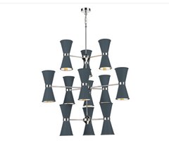 David Hunt Lighting Hyde 24 Light Complete with Bespoke Metal Shade Chrome