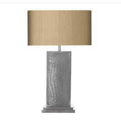 David Hunt Lighting Croc Pewter Table Lamp Bespoke Shade CRO4299