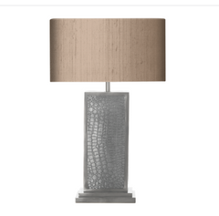 David Hunt Lighting Croc Pewter Table Lamp Bespoke Shade CRO4299