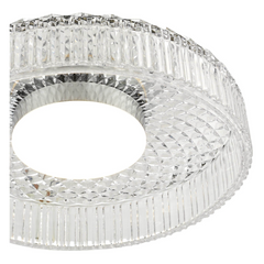 Leena Flush Polished Chrome and Ribbed Glass LED