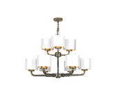 David Hunt Lighting Sloane 9 Light Complete With Bespoke Shades Bronze