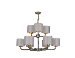 David Hunt Lighting Sloane 9 Light Complete With Bespoke Shades Bronze