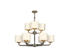 David Hunt Lighting Sloane 9 Light Complete With Bespoke Shades Bronze