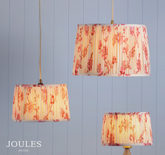 Joules Folly Pink Cotton Tapered Drum Shade 40cm