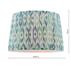 Joules Folly Blue Cotton Tapered Drum Shade 40cm