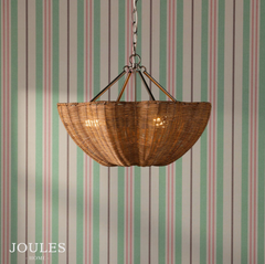 Joules Braywick 3 Light Pendant Satin Bronze and Rattan shade