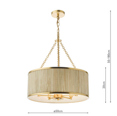 Fenella 5 Light Pendant Gold Leaf