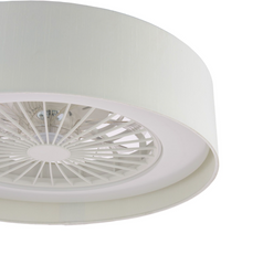 Fan Flush White With Shade LED